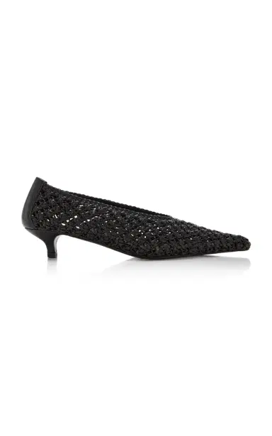 TOTEME Sharp Woven-Leather Kitten Pumps | Thumbnail 1