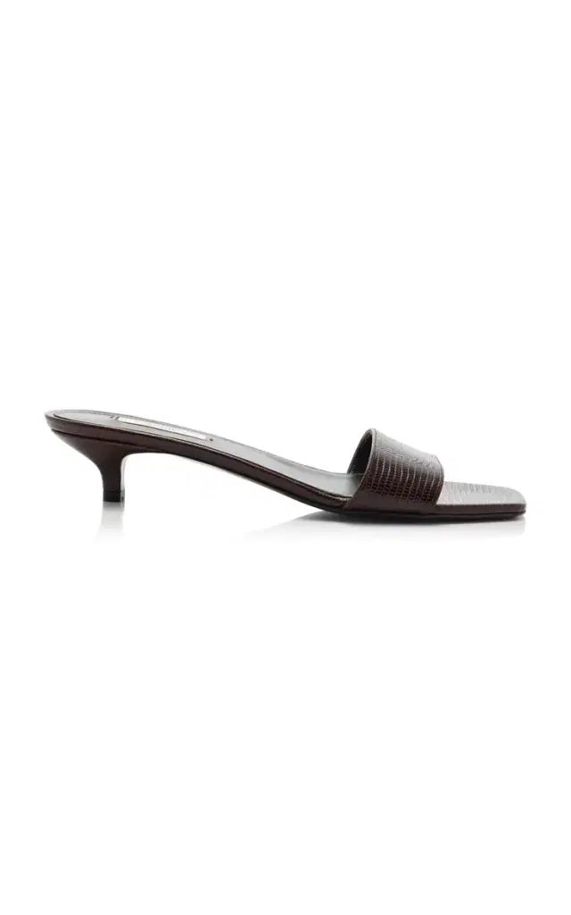 Toteme Lizard-Embossed Leather Mules