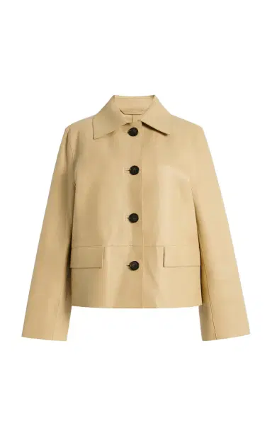 TOTEME Bonded Leather Car Jacket | Thumbnail 1 TOTEME Bonded Leather Car Jacket | Thumbnail 1