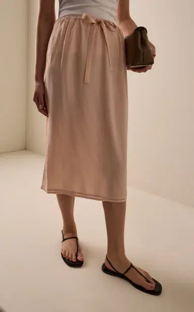 TOTEME Fluid Silk Midi Drawstring Skirt | Thumbnail 3 TOTEME Fluid Silk Midi Drawstring Skirt | Thumbnail 3