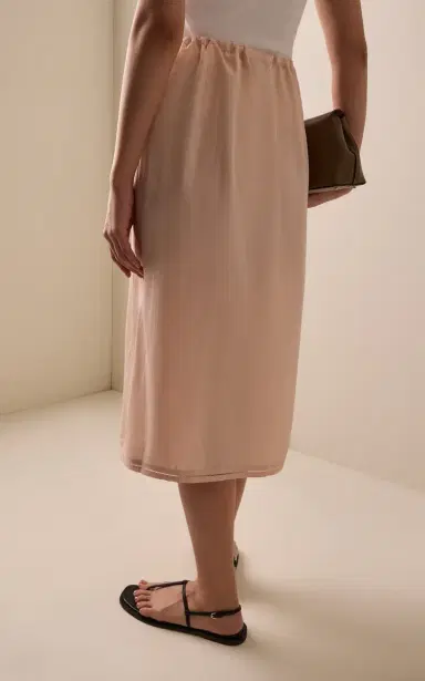 TOTEME Fluid Silk Midi Drawstring Skirt | Thumbnail 4 TOTEME Fluid Silk Midi Drawstring Skirt | Thumbnail 4