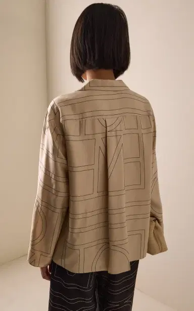 TOTEME Classic Embroidered Silk Shirt | Thumbnail 4