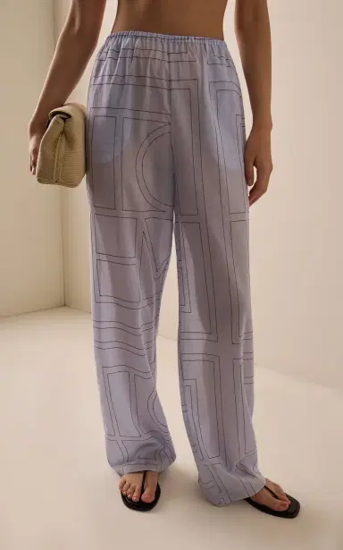TOTEME Monogram Cotton-Blend PJ Bottoms | Thumbnail 3 TOTEME Monogram Cotton-Blend PJ Bottoms | Thumbnail 3