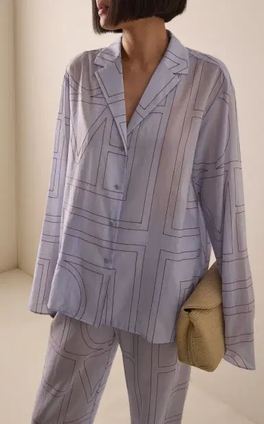 TOTEME Monogram Cotton-Blend PJ Top | Thumbnail 2 TOTEME Monogram Cotton-Blend PJ Top | Thumbnail 2