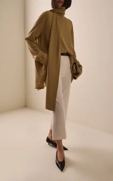 TOTEME Scarf-Neck Crepe Top | Thumbnail 2 TOTEME Scarf-Neck Crepe Top | Thumbnail 2