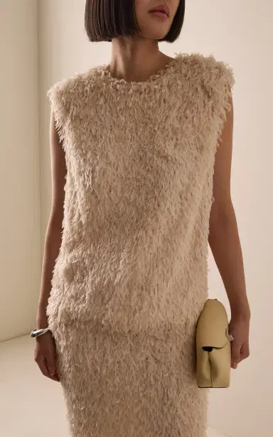 TOTEME Feathered-Jersey Sleeveless Top | Thumbnail 2 TOTEME Feathered-Jersey Sleeveless Top | Thumbnail 2