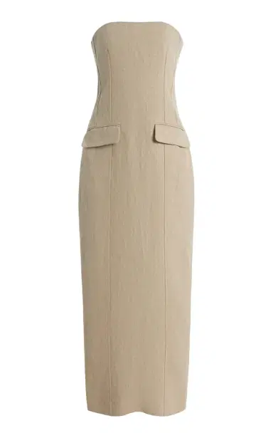 TOTEME Tailored Linen Strapless Maxi Dress | Thumbnail 7 TOTEME Tailored Linen Strapless Maxi Dress | Thumbnail 7