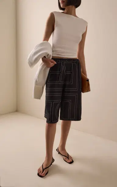 Toteme Monogram Organic Silk Culottes | Thumbnail 2