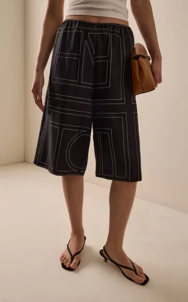 Toteme Monogram Organic Silk Culottes | Thumbnail 3