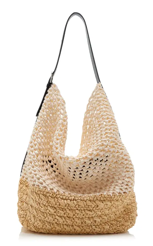 Toteme Belted Woven Raffia Tote Bag