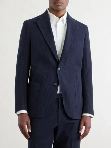 De Petrillo Cotton-Seersucker Suit Jacket - Men | Thumbnail 3 De Petrillo Cotton-Seersucker Suit Jacket - Men | Thumbnail 3