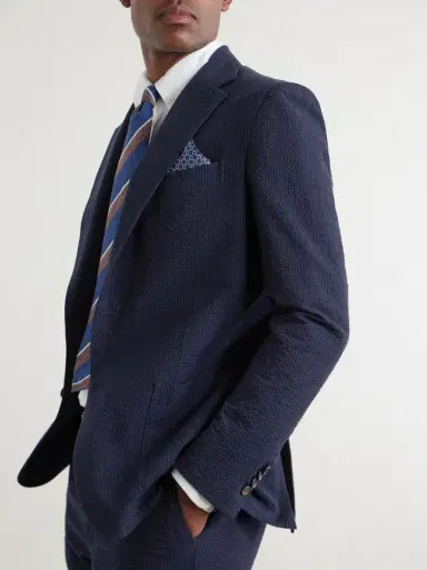 De Petrillo Cotton-Seersucker Suit Jacket - Men | Thumbnail 5 De Petrillo Cotton-Seersucker Suit Jacket - Men | Thumbnail 5
