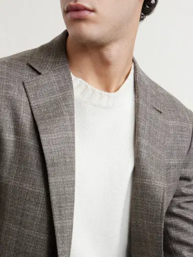 Canali Kei Prince of Wales Checked Wool Suit Jacket - Men | Thumbnail 5