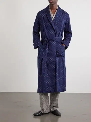 Derek Rose Nelson 109 Printed Cotton Robe - Men | Thumbnail 2