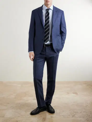 Canali Travel Straight-Leg Wool, Silk and Linen-Blend Suit Trousers - Men | Thumbnail 2