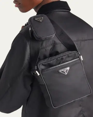 Prada Men's Re-Nylon Crossbody Bag with Pouch | Thumbnail 2