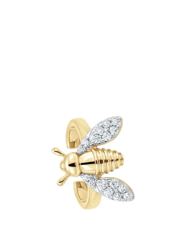 18K Two-Tone Gold Queen Bee Diamond Ear Cuff 18K Two-Tone Gold Queen Bee Diamond Ear Cuff
