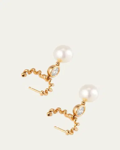 Boochier 18K Pearl and Diamond Beaching Earrings | Thumbnail 4 Boochier 18K Pearl and Diamond Beaching Earrings | Thumbnail 4