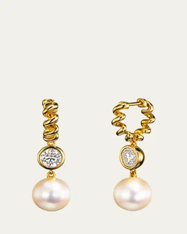 Boochier 18K Pearl and Diamond Beaching Earrings | Thumbnail 6 Boochier 18K Pearl and Diamond Beaching Earrings | Thumbnail 6