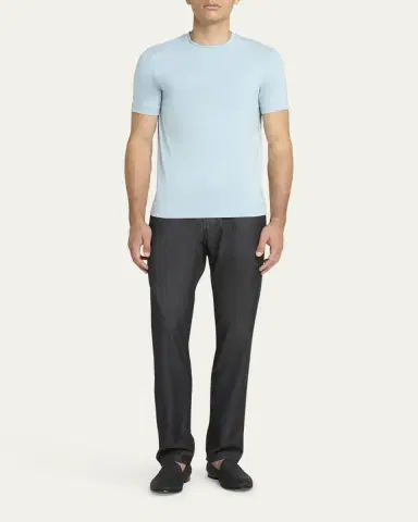 Giorgio Armani Men's Solid Short-Sleeve T-Shirt | Thumbnail 2