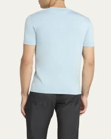 Giorgio Armani Men's Solid Short-Sleeve T-Shirt | Thumbnail 3