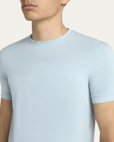 Giorgio Armani Men's Solid Short-Sleeve T-Shirt | Thumbnail 5