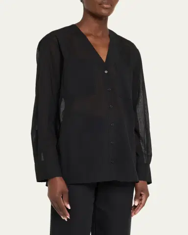 Theory Oversized Lightweight Button-Front Shirt | Thumbnail 4