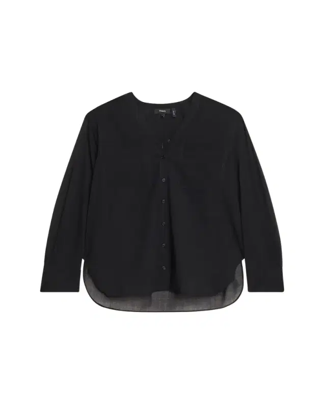 Oversized Lightweight Button-Front Shirt