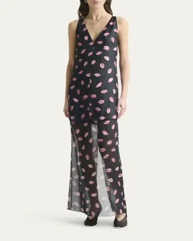 Altuzarra Katrin Lip-Print Silk Maxi Dress | Thumbnail 2