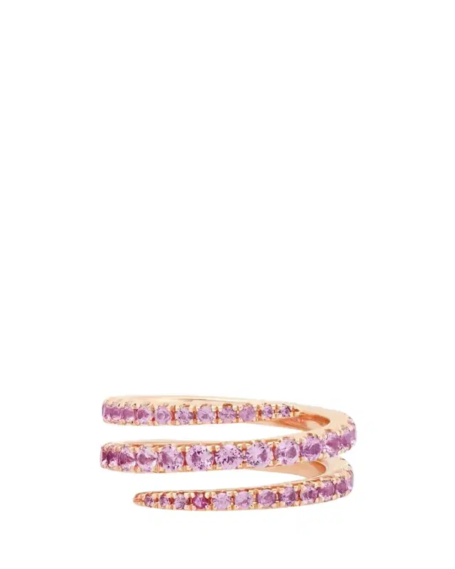 1K Rose Gold Pink Sapphire Coil Ring