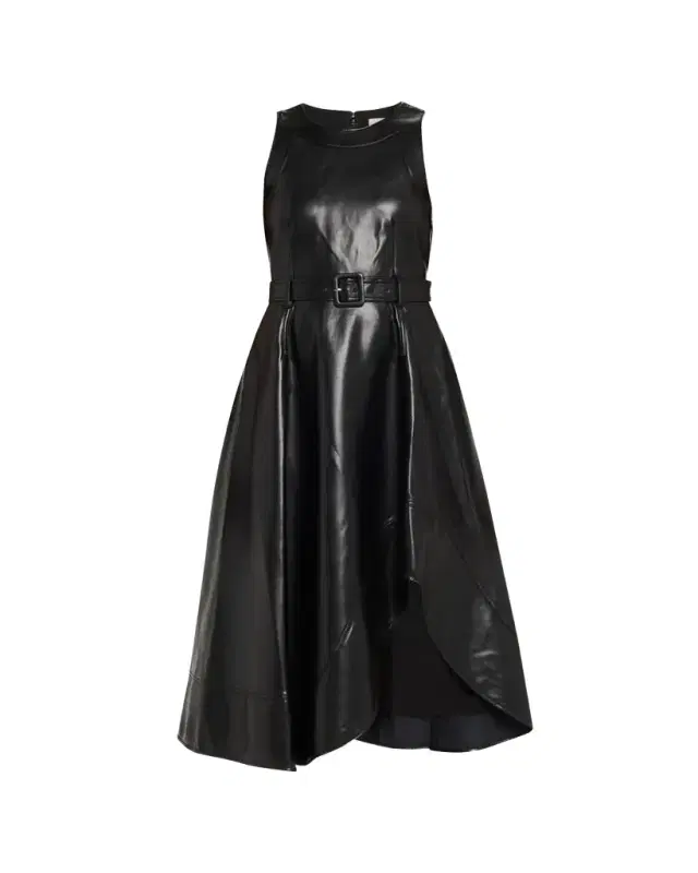 Vegan Leather Zelda Midi Dress