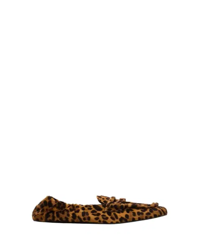 Leopard-Printed Calf Hair Loafers