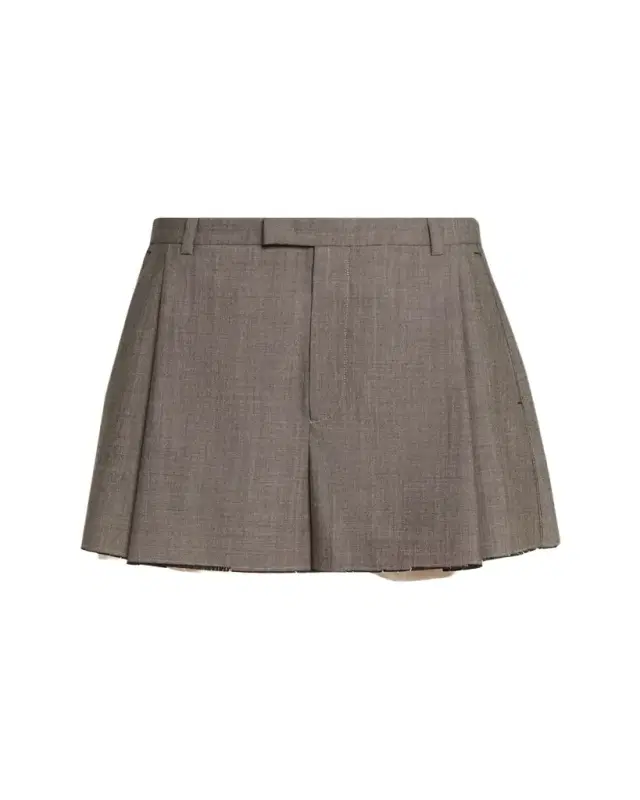 Pleated Split Tailored Shorts