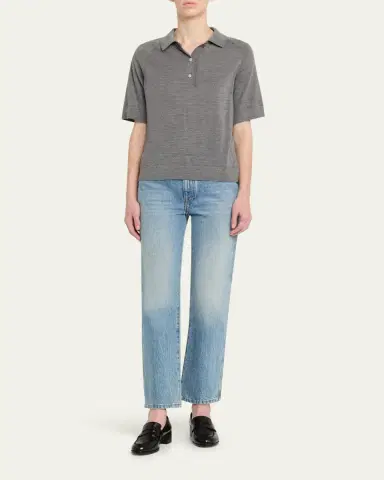 Nackiyé Cashmere-Silk Polo Knit Top | Thumbnail 2