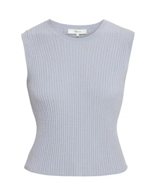 FRAME The Fine Cable-Knit Sleeveless Top