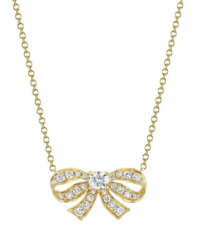 Anita Ko 18K Yellow Gold Diamond Bow Necklace | Thumbnail 1
