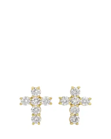 Anita Ko 18K Yellow Gold Diamond Cross Stud Earrings | Thumbnail 1 Anita Ko 18K Yellow Gold Diamond Cross Stud Earrings | Thumbnail 1