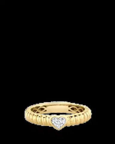 Anita Ko 18K Yellow Gold Thin Zoe Ring with Heart Diamond | Thumbnail 2