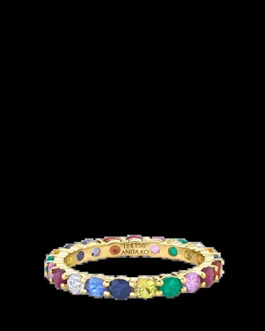 Anita Ko 18K Yellow Gold Diamond and Multi-Gem Eternity Band | Thumbnail 2 Anita Ko 18K Yellow Gold Diamond and Multi-Gem Eternity Band | Thumbnail 2