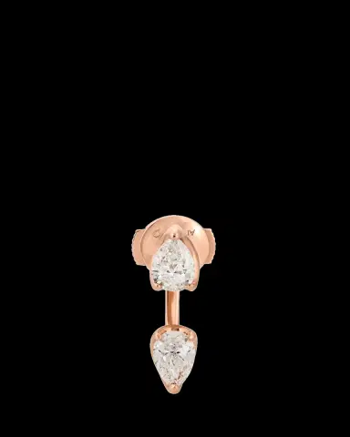 Anita Ko 18K Rose Gold Large Pear Diamond Orbit Earring, Single | Thumbnail 2
