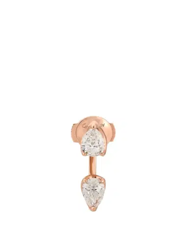 Anita Ko 18K Rose Gold Large Pear Diamond Orbit Earring, Single | Thumbnail 1