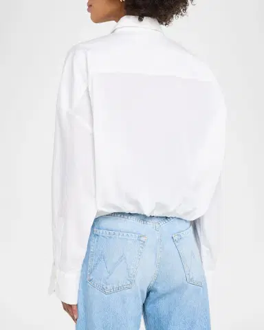 Mother The Scrunchie Frenchie Cropped Button-Front Shirt | Thumbnail 11