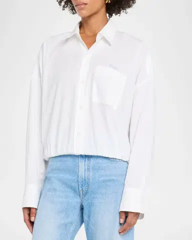 Mother The Scrunchie Frenchie Cropped Button-Front Shirt | Thumbnail 12