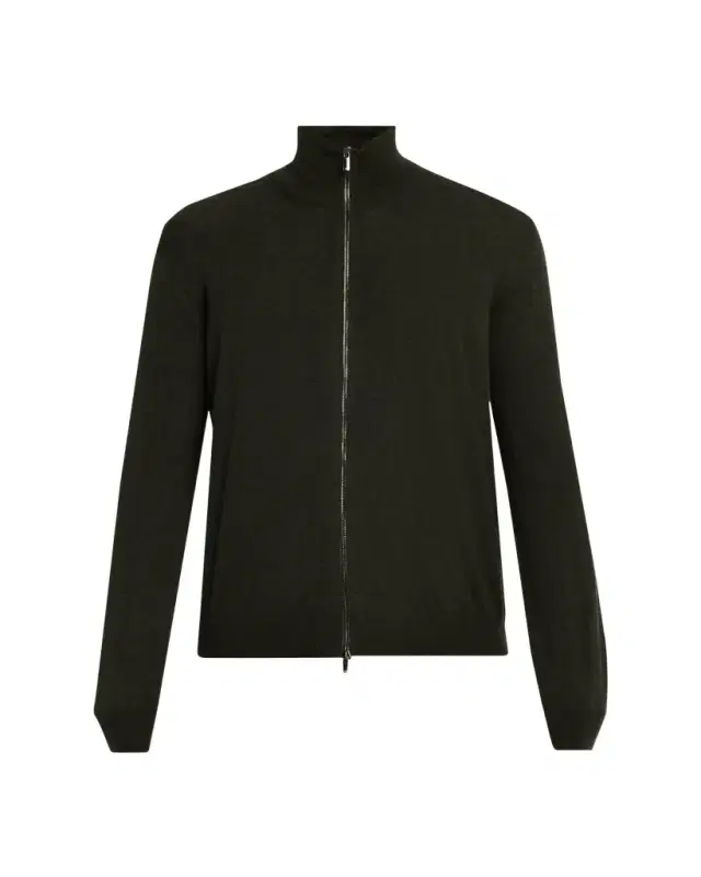 Men's Noel Wool and Cotton Full-Zip Sweater