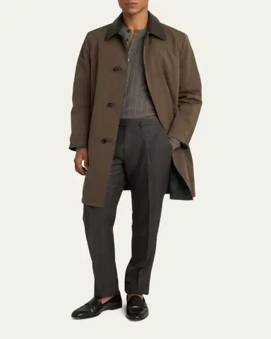 Brioni Men's Reversible Cotton and Silk Car Coat | Thumbnail 2