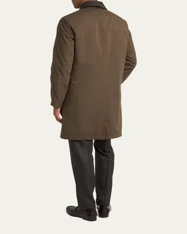 Brioni Men's Reversible Cotton and Silk Car Coat | Thumbnail 3