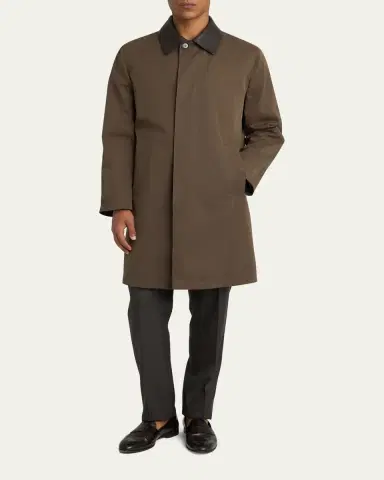 Brioni Men's Reversible Cotton and Silk Car Coat | Thumbnail 4