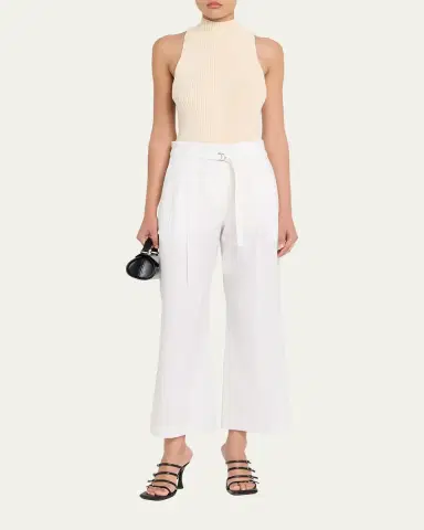 Proenza Schouler White Label Cropped Raver Pants in Poplin | Thumbnail 2 Proenza Schouler White Label Cropped Raver Pants in Poplin | Thumbnail 2
