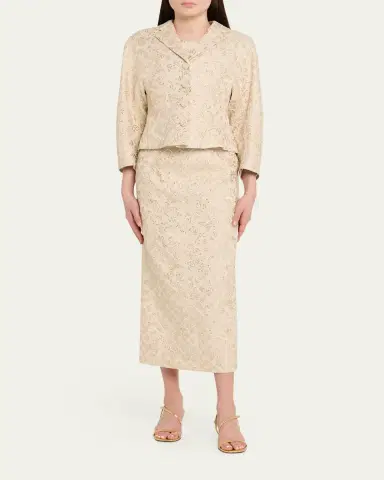 PRABAL GURUNG Metallic Floral Jacquard Sculpted Jacket | Thumbnail 2 PRABAL GURUNG Metallic Floral Jacquard Sculpted Jacket | Thumbnail 2