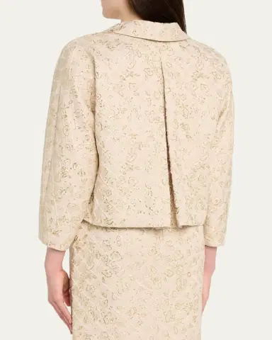 PRABAL GURUNG Metallic Floral Jacquard Sculpted Jacket | Thumbnail 3 PRABAL GURUNG Metallic Floral Jacquard Sculpted Jacket | Thumbnail 3